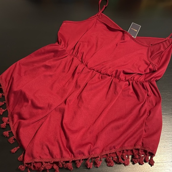 Mulumia Red Sleeveless Romper with Tassels NWT - Picture 4 of 4
